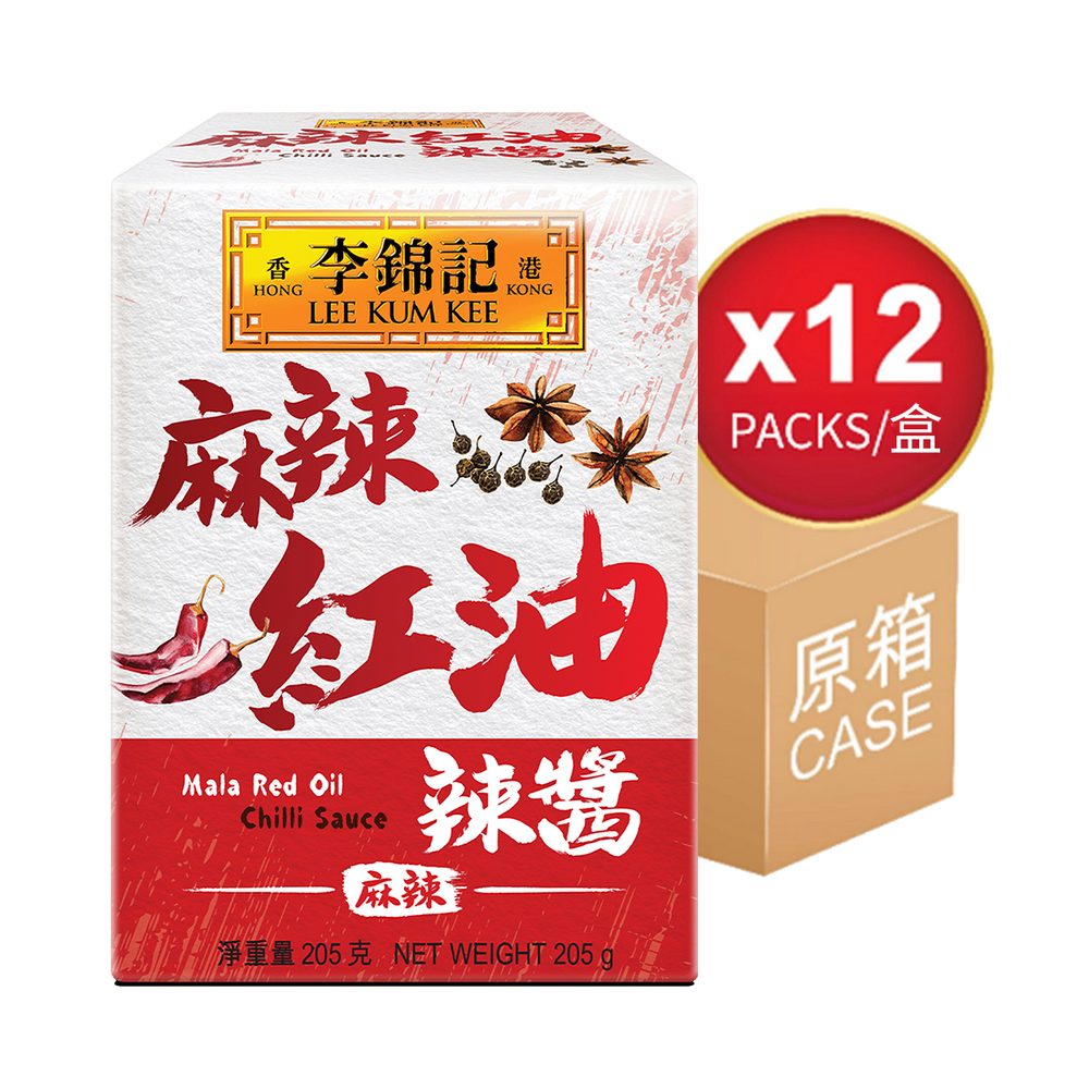 麻辣紅油辣醬 205克 X12 (原箱) | Mala Red Oil Chilli Sauce 205g X12（1 box)